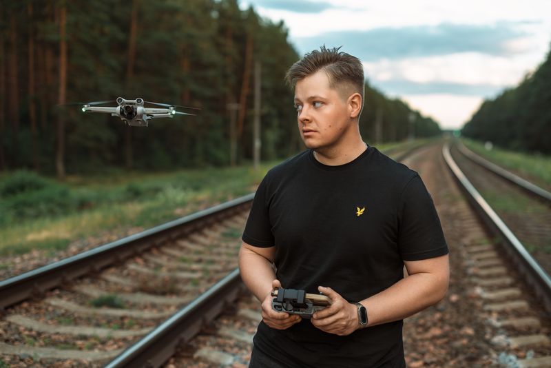 Drone technology monitoring forest
