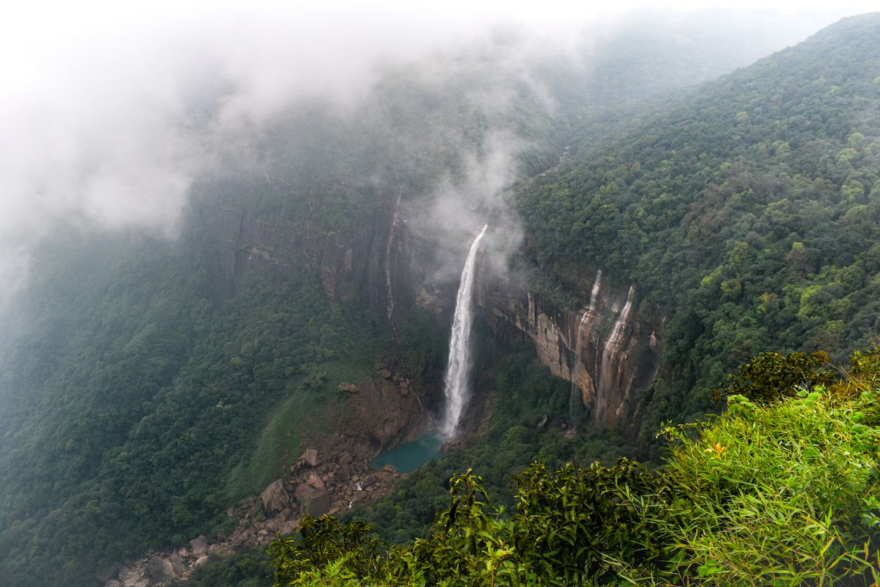 Waterfall in the Meghalaya rainforest